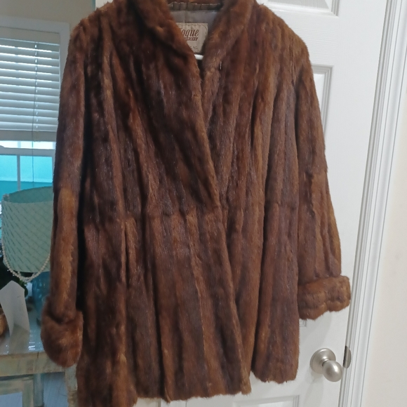 Vogue genuine real mink 💯 jacket coat was in breathable bag 60 vintage mob - Picture 1 of 5
